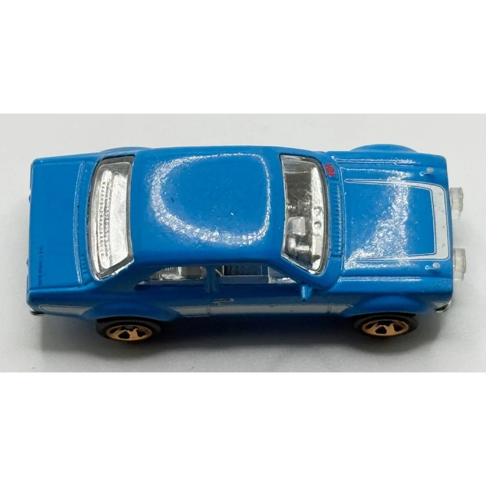Hot Wheels 1970 Ford Escort RS1600 2014 Mattel Blue White‎ Gold Rims